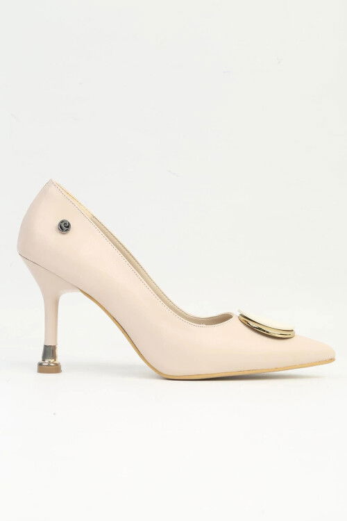 Cream Thin Heeled Womens Evening Shoes PC-54025 Z