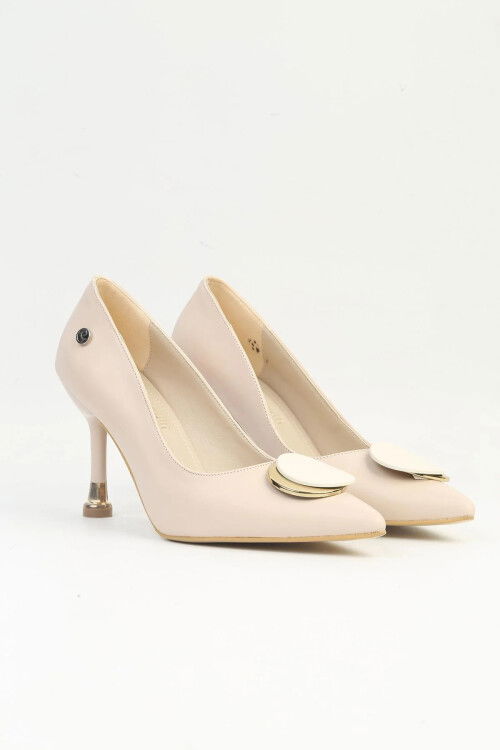 Cream Thin Heeled Womens Evening Shoes PC-54025 Z