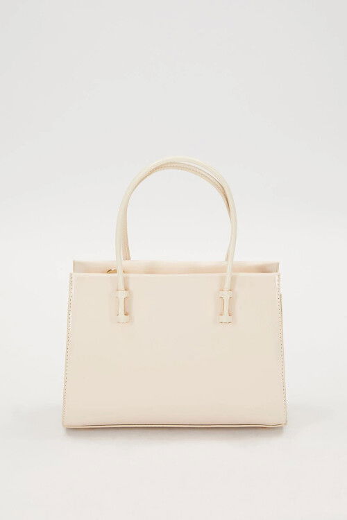 Cream Patent Leather Womens Hand and Shoulder Bag 930156