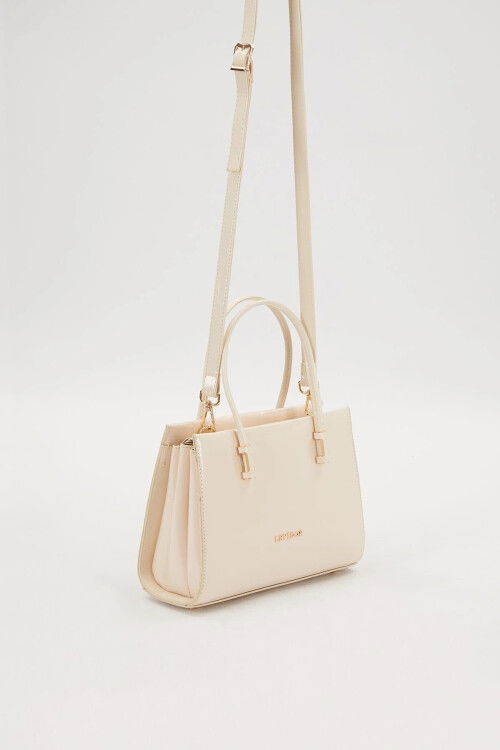 Cream Patent Leather Womens Hand and Shoulder Bag 930156
