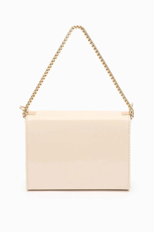 Cream Patent Leather Womens Shoulder Bag 930106