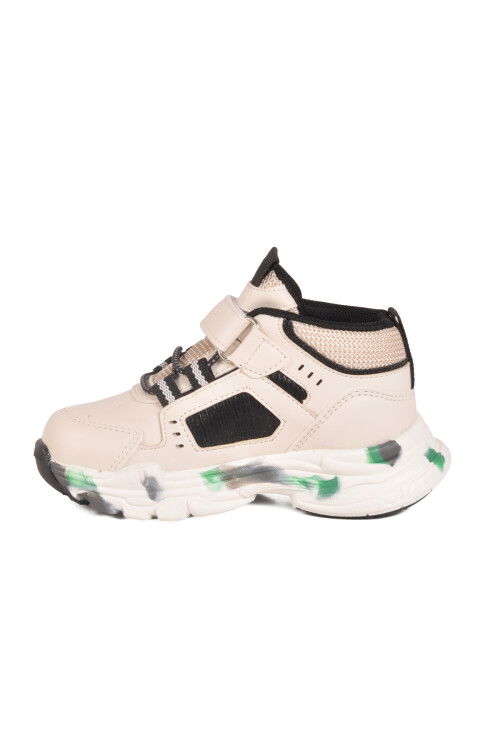 Krem Cırtlı Hafif Unisex Bebek Spor Ayakkabı 2063 B