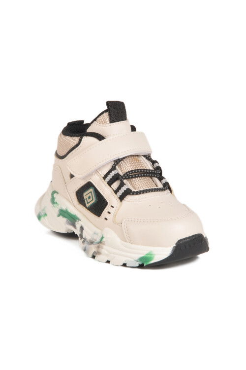 Krem Cırtlı Hafif Unisex Bebek Spor Ayakkabı 2063 B