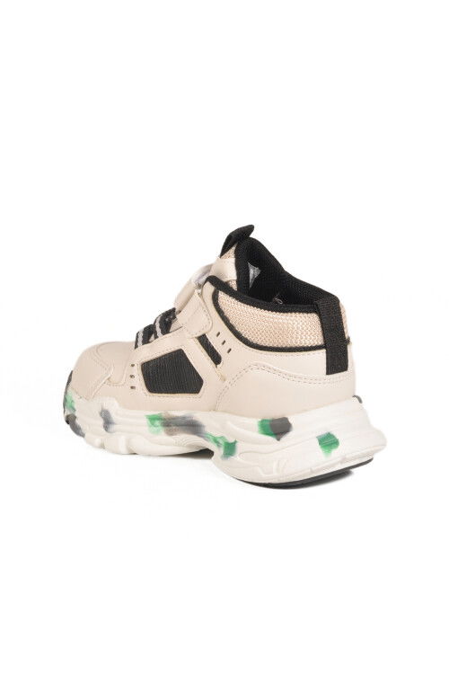 Krem Cırtlı Hafif Unisex Bebek Spor Ayakkabı 2063 B