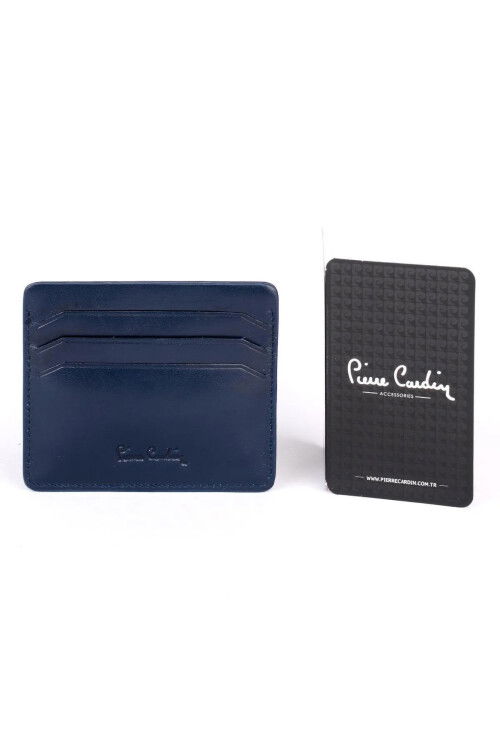 Navy Blue Genuine Leather Mens Card Holder 510
