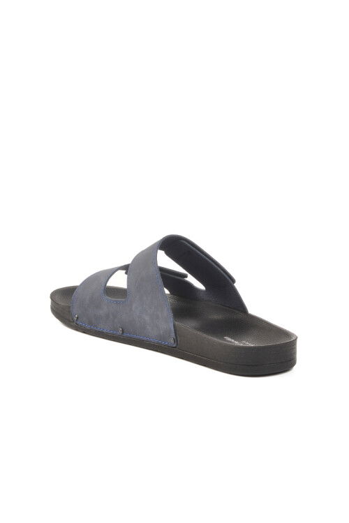 Navy Blue Velcro Large Size Mens Slippers PC-7039 M