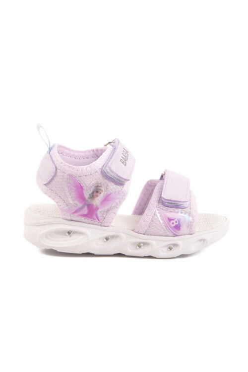 Lilac Velcro Lighted Baby Girl Sandals 018129 B