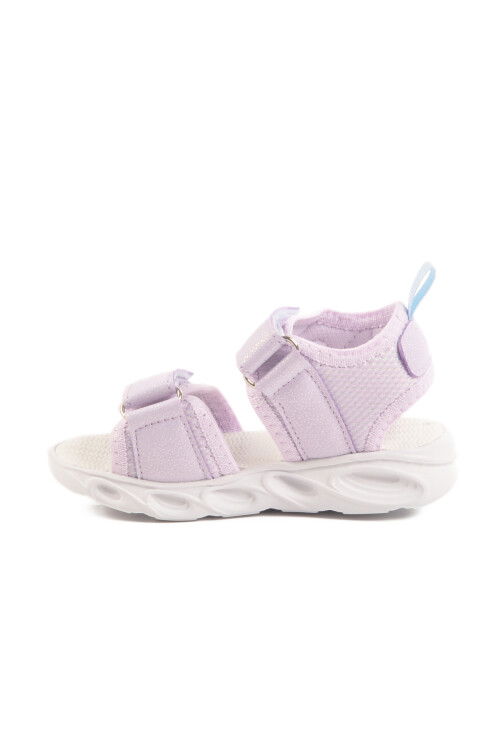 Lilac Velcro Lighted Baby Girl Sandals 018129 B