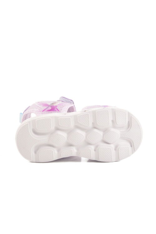 Lilac Velcro Lighted Baby Girl Sandals 018129 B