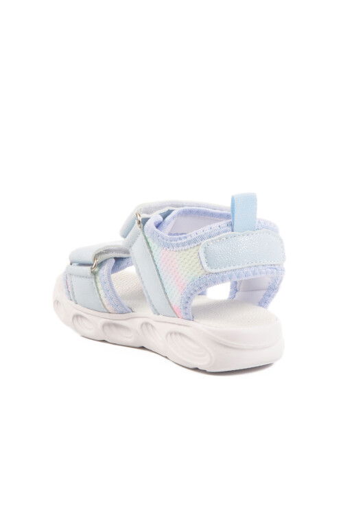 Blue Velcro Lighted Baby Girl Sandals 018129 B