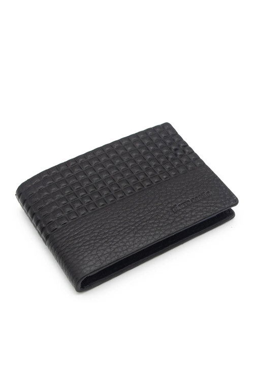 Black Genuine Leather Mens Wallet 07568
