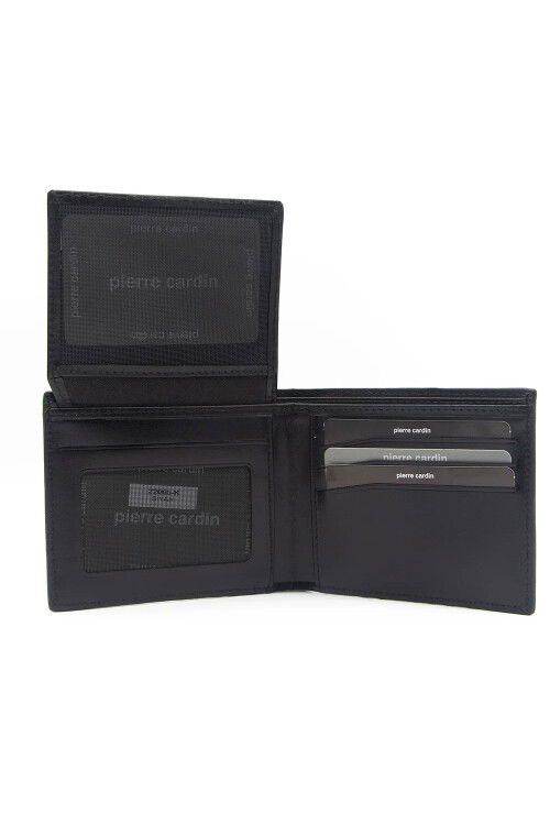 Black Genuine Leather Mens Wallet 22065