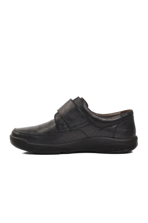 Black Genuine Leather Orthopedic Mens Casual Shoes 15000 M