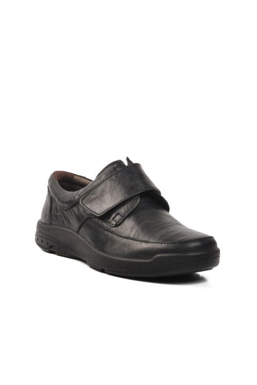 Black Genuine Leather Orthopedic Mens Casual Shoes 15000 M