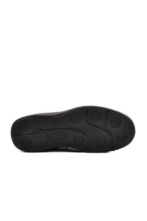Black Genuine Leather Orthopedic Mens Casual Shoes 15022 M