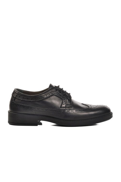 Black Genuine Leather Orthopedic Mens Classic Shoes 3912 M