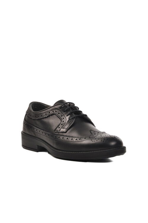 Black Genuine Leather Orthopedic Mens Classic Shoes 3912 M