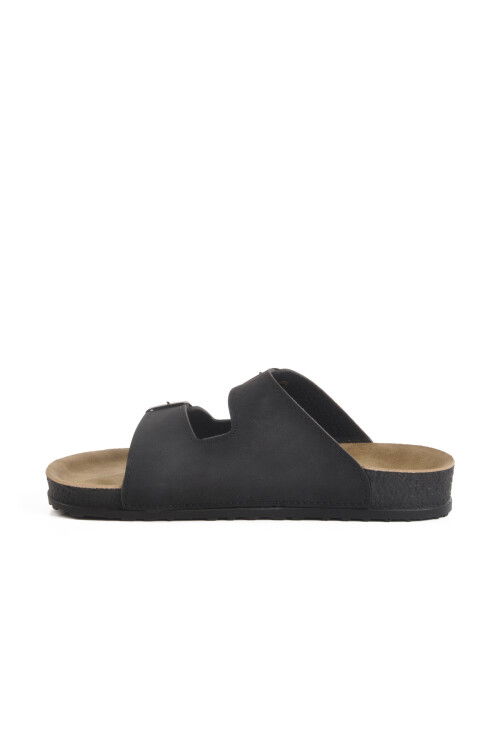 Siyah Hafif Çift Bantlı Anatomik Kadın Terlik 20-972 Z