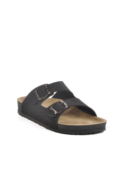 Siyah Hafif Çift Bantlı Anatomik Kadın Terlik 20-972 Z