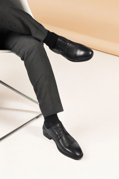 Black Genuine Leather Mens Classic Shoes 1612200 M