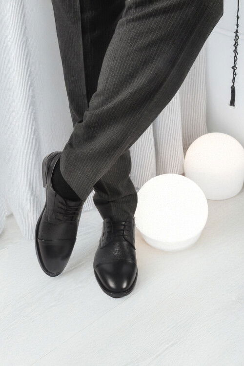 Black Genuine Leather Mens Classic Shoes 1612200 M