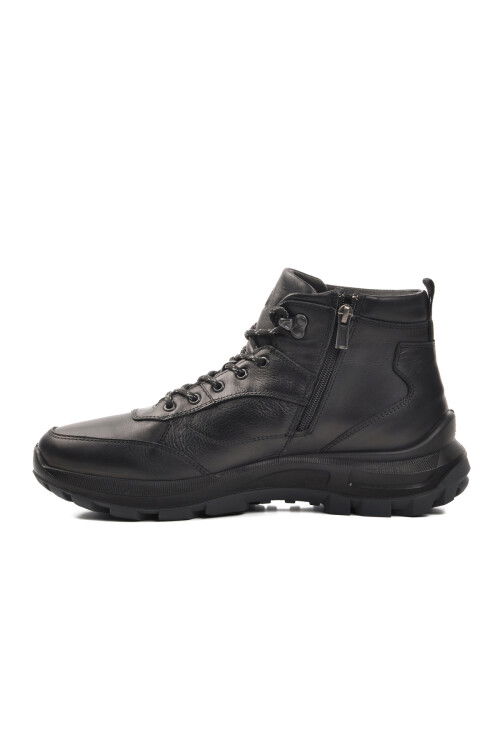Black Genuine Leather Orthopedic Mens Boots 6239 M