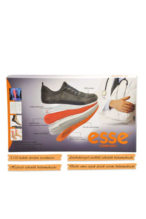 Black Genuine Leather Orthopedic Mens Casual Shoes 6280 M