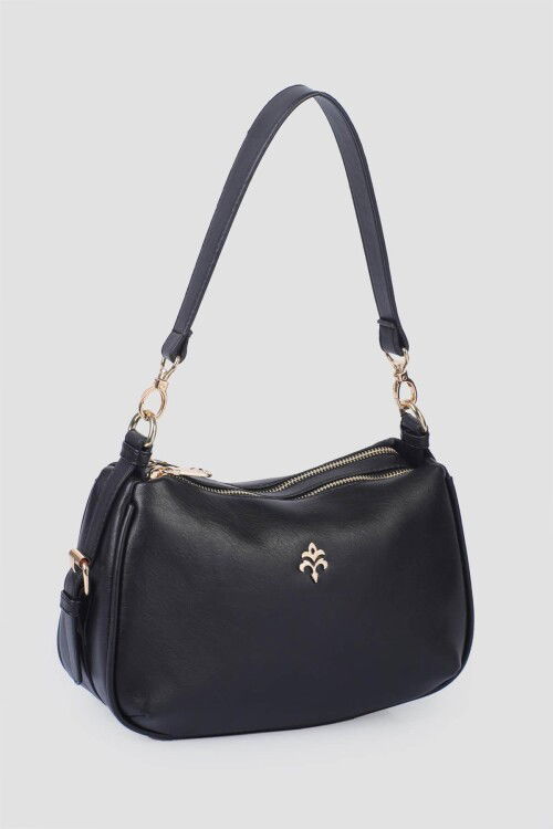 Black Womens Hand and Shoulder Bag IM546-1