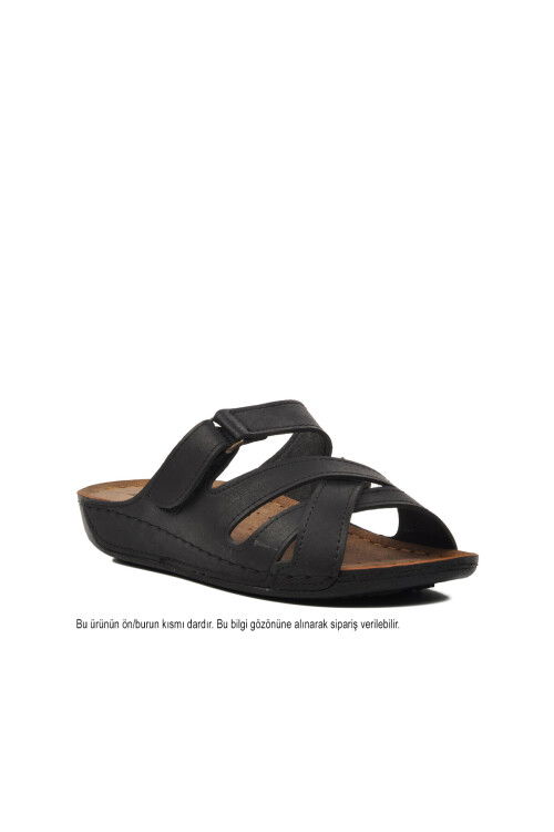 Black Womens Slippers 08-054 Z NARROW MOLD