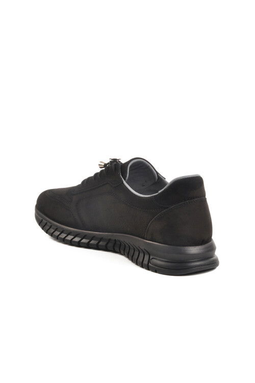 Black Nubuck Genuine Leather Mens Casual Shoes 43255-1 M