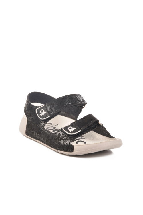Siyah Cırtlı Hafif Kız Çocuk Sandalet BN-1419 F