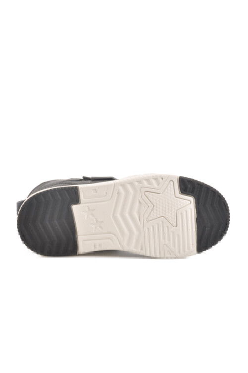 حذاء رياضي أسود للأولاد بشريط فيلكرو بطول الكاحل مقاس كينج طويل F