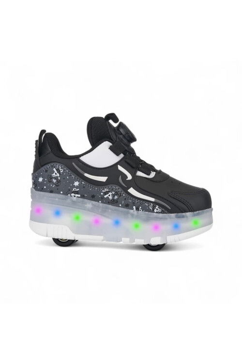 Nils Black Illuminated Skate Orthopedic Unisex Childrens Sports Shoes