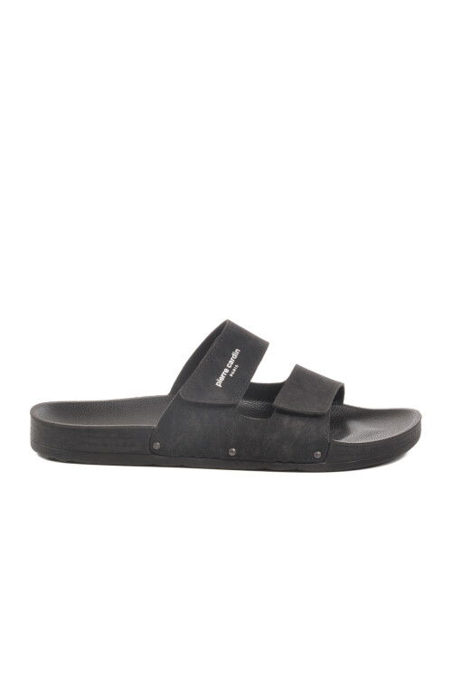 Black Velcro Large Size Mens Slippers PC-7039 M