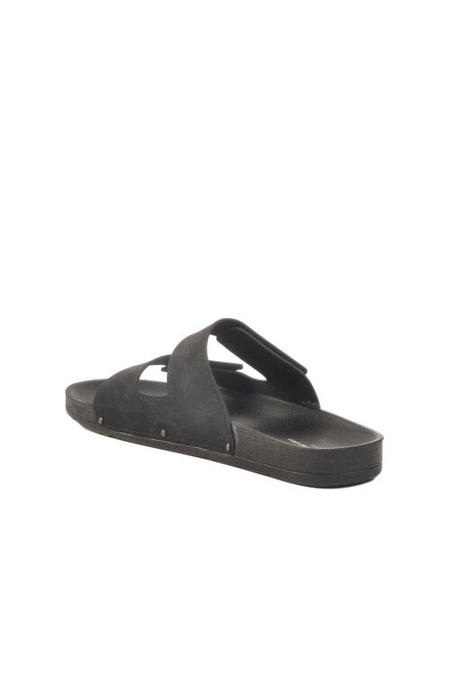 Black Velcro Large Size Mens Slippers PC-7039 M