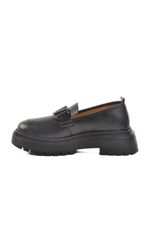 Siyah Yüksek Taban Kadın Casual Ayakkabı F-2047 Z