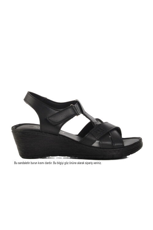 Black Heeled Womens Sandals 673572 Z