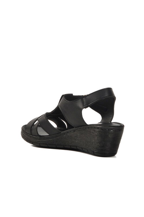 Black Heeled Womens Sandals 673572 Z