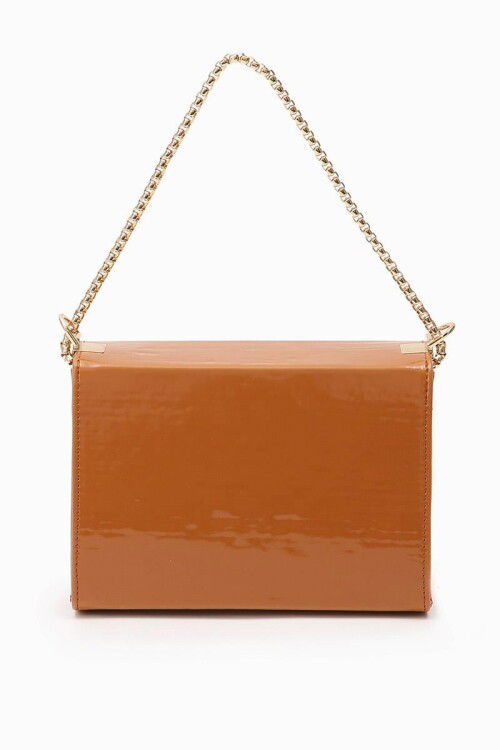 Tan Patent Leather Womens Shoulder Bag 930106