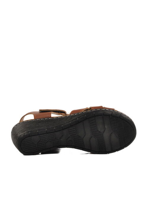 Tan Heeled Womens Sandals 673572 Z