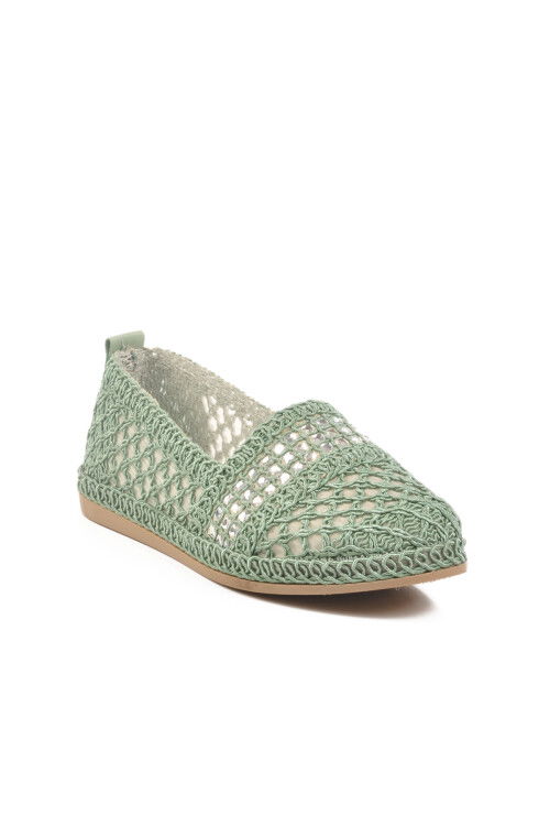 Green Knitted Sweater Womens Ballerinas PC-54570 Z