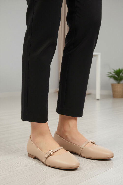 Beige Skin Light Flexible Womens Ballerinas 312456 Z