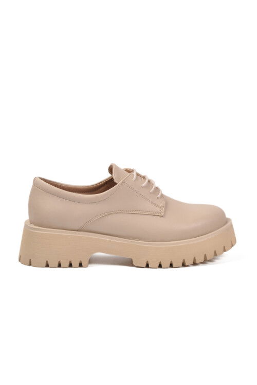 Bej Cilt Kalın Taban Kadın Casual Ayakkabı 572451 Z