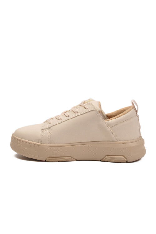 Beige Thick Sole Lace-Up Unisex Sneakers OZ-03 Z
