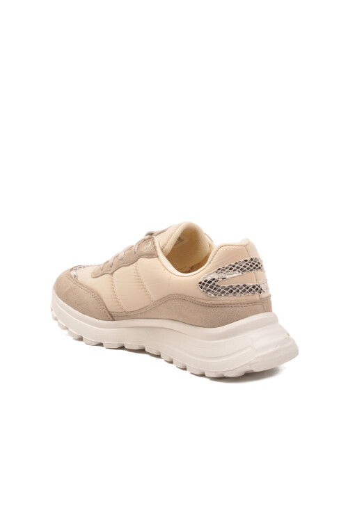 Beige Laced Lightweight Flexible Womens Sneakers Roni G