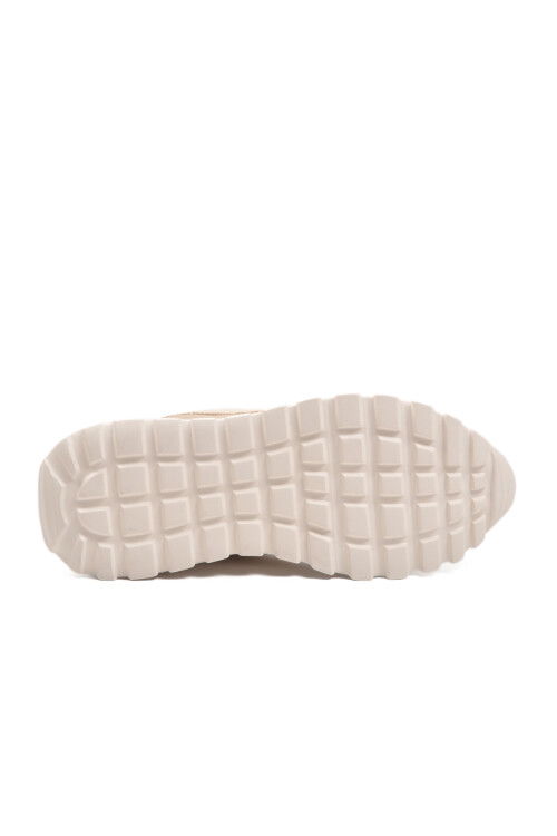 Beige Laced Lightweight Flexible Womens Sneakers Roni G