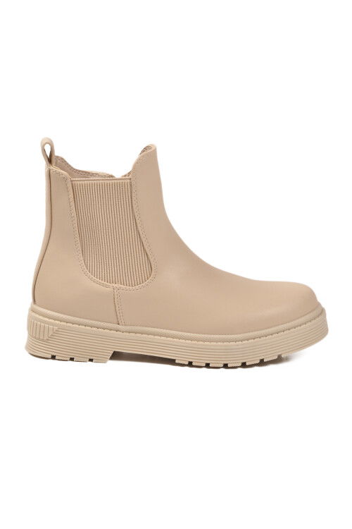 حذاء نسائي بيج من الصوف القطبي بسحاب مانع للانزلاق 24071 Z