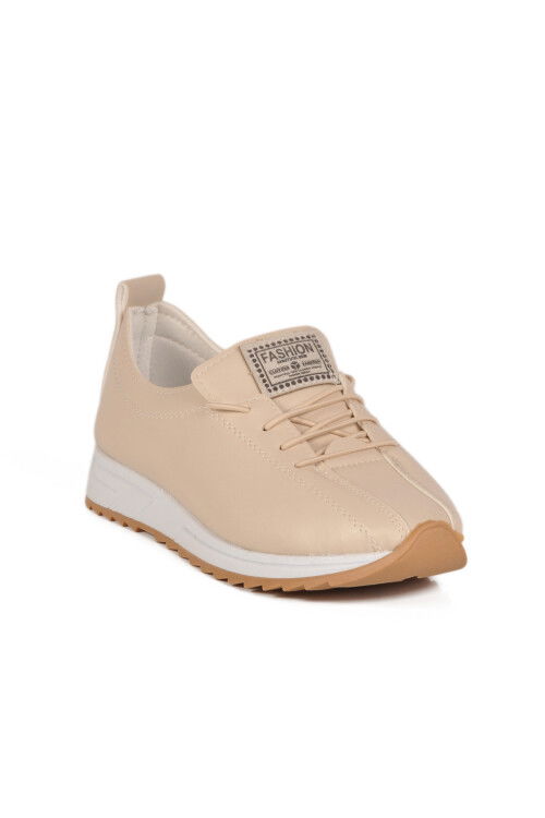 حذاء نسائي كاجوال برباط مطاطي باللون البيج 027 Z
