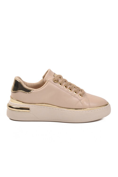 Beige Lace-Up Lightweight Womens Sneaker Lady 029 Z
