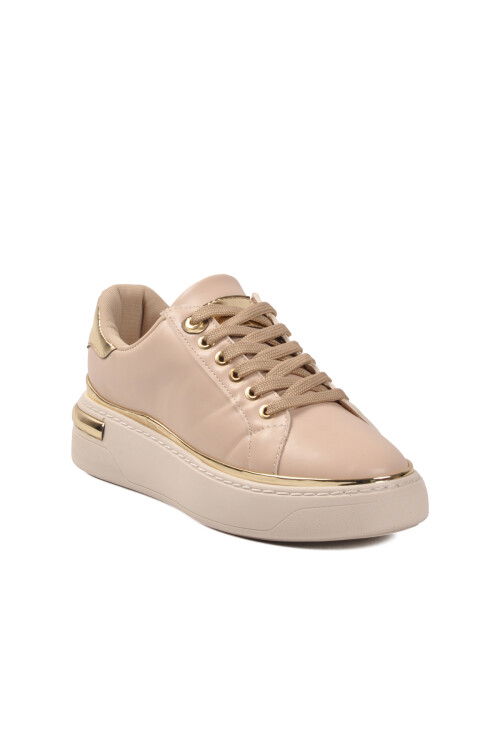 Beige Lace-Up Lightweight Womens Sneaker Lady 029 Z
